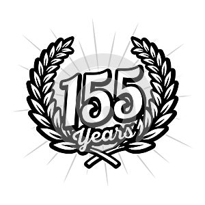 155 years anniversary celebration design template. 155th anniversary logo.