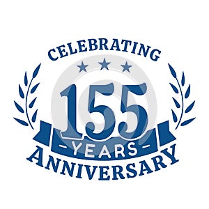 155 years anniversary celebration logotype. 155th anniversary logo. Vector and illustration.