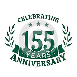 155 years anniversary celebration logotype. 155th anniversary logo. Vector and illustration.