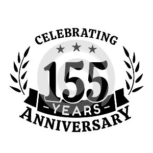 155 years anniversary celebration logotype. 155th anniversary logo. Vector and illustration.