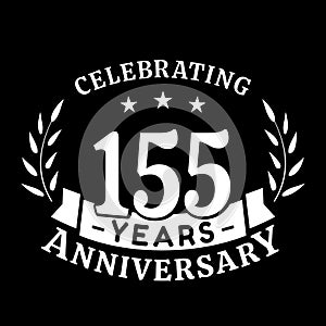 155 years anniversary celebration logotype. 155th anniversary logo. Vector and illustration.