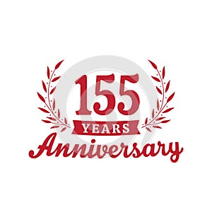 155 years anniversary celebration logotype. 155th anniversary logo. Vector and illustration.