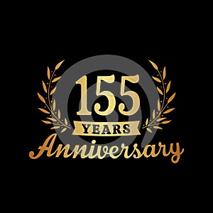 155 years anniversary celebration logotype. 155th anniversary logo. Vector and illustration.