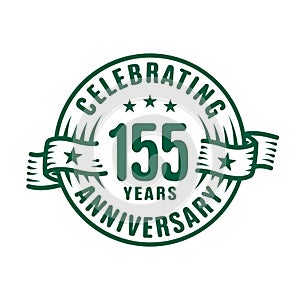 155 years anniversary celebration logotype. 155th years logo. Vector and illustration.