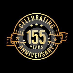 155 years anniversary celebration logotype. 155th years logo. Vector and illustration.