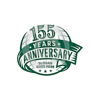 155 years anniversary design template. Anniversary vector and illustration. 155th logo.