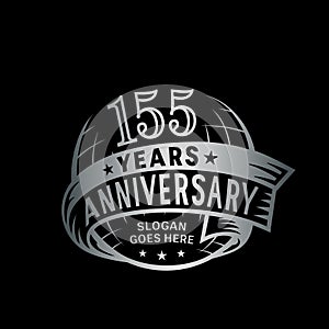 155 years anniversary design template. Anniversary vector and illustration. 155th logo.