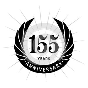 155 years anniversary design template. Elegant anniversary logo design. 155 years logo.