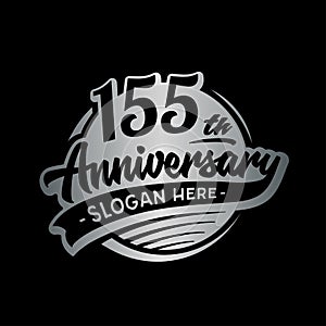 155 years anniversary design template. Vector and illustration. 155th logo.