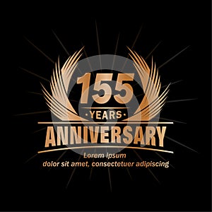 155 years anniversary. Elegant anniversary design. 155th years logo.