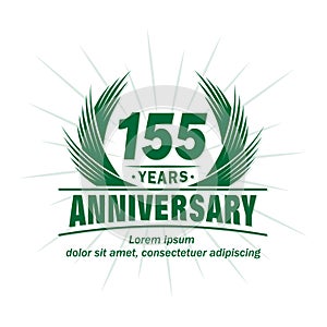 155 years anniversary. Elegant anniversary design. 155th years logo.