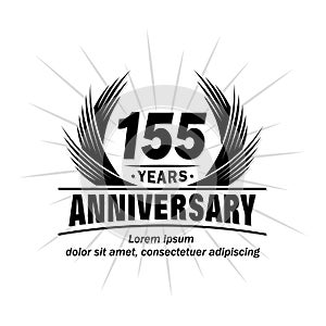 155 years anniversary. Elegant anniversary design. 155th years logo.