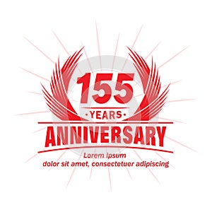 155 years anniversary. Elegant anniversary design. 155th years logo.