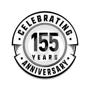 155 years anniversary logo template. 155th vector and illustration.