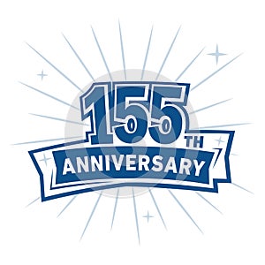 155 years celebrating anniversary design template. 155th anniversary logo. Vector and illustration.