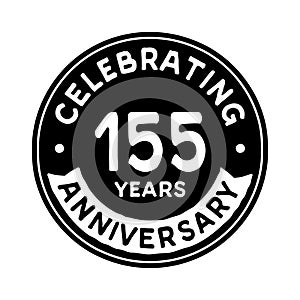 155 years celebrating anniversary design template. 155th anniversary logo. Vector and illustration.