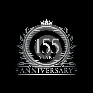 155 years celebrating anniversary design template. 155th anniversary logo. Vector and illustration.