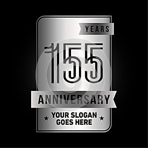 155 years celebrating anniversary design template. 155th logo. Vector and illustration.