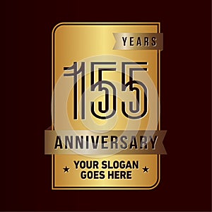 155 years celebrating anniversary design template. 155th logo. Vector and illustration.