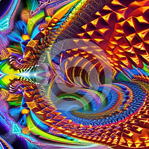 1550 Digital Abstract Fractals: A futuristic and mesmerizing background featuring digital abstract fractal patterns with intrica