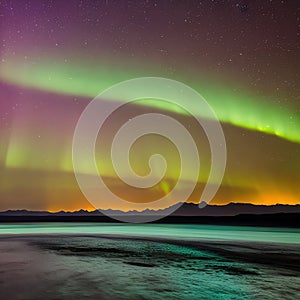 1585 Celestial Aurora Borealis: A mesmerizing and celestial background featuring the aurora borealis, with vibrant colors dancin