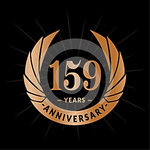 159 years anniversary design template. Elegant anniversary logo design. 159 years logo.