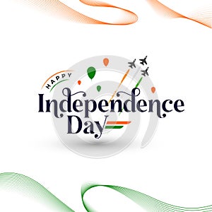 15th August Happy Indian Independence Day Typographic Background design vector illustration