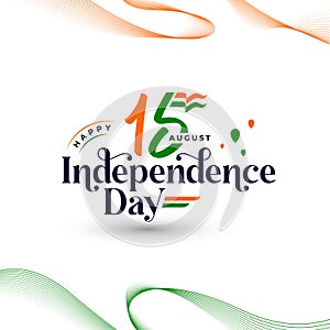 15th August Happy Indian Independence Day Typographic Background design vector illustration