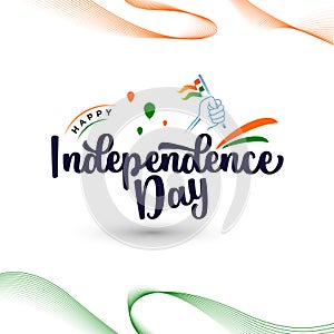 15th August Happy Indian Independence Day Typographic Background design vector illustration