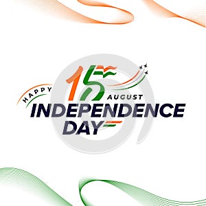15th August Happy Indian Independence Day Typographic Background design vector illustration