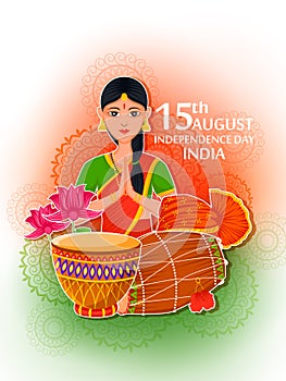 15th August Independence Day of India tricolor background