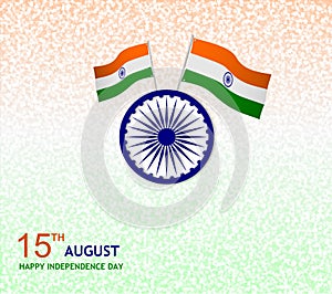 15th august wishes card illustration with flag