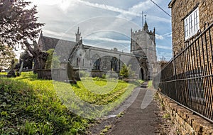 15th Century Church of St Martin, North Nibley, The Cotswolds, Gloucestershire, England, UK