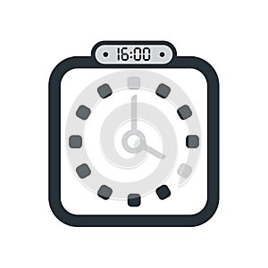 The 16:00, 4pm icon isolated on white background, clock and watch, timer, countdown symbol, stopwatch, digital timer vector icon