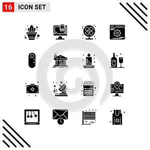 16 Creative Icons Modern Signs and Symbols of audiometer, grownup, conditioner, optimization, development