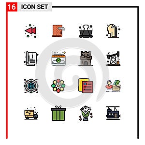 16 Creative Icons Modern Signs and Symbols of cover, catalog, clip, pencile, education