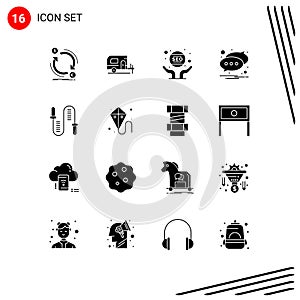 16 Creative Icons Modern Signs and Symbols of jumping, message, business, notification, webmaster