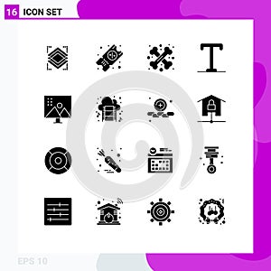 16 Creative Icons Modern Signs and Symbols of modify photographs, altering image, cross bone, text, bold