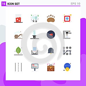 16 Creative Icons Modern Signs and Symbols of pipe, public, badge, forward, zoology