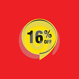 16 discount, Sales Vector badges for Labels, , Stickers, Banners, Tags, Web Stickers, New offer. Discount origami sign banner