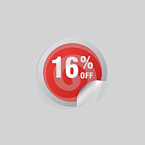 16 discount, Sales Vector badges for Labels, , Stickers, Banners, Tags, Web Stickers, New offer. Discount origami sign banner