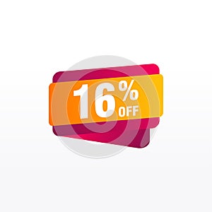 16 discount, Sales Vector badges for Labels, , Stickers, Banners, Tags, Web Stickers, New offer. Discount origami sign banner