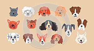 16 Dog Breeds Best Icons Set