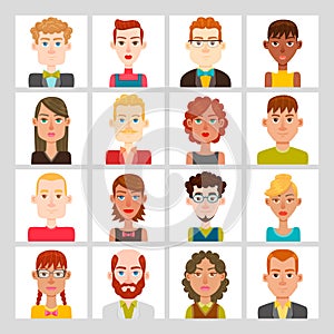 16 male and female avatar set