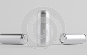 16 oz. / 500ml Aluminium Beer / Soda / Energy Drink Can Mockup - Three Cans.  3D Illustration