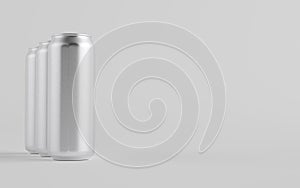 16 oz. / 500ml Aluminium Beer / Soda / Energy Drink Can Mockup - Three Cans.  3D Illustration