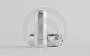 16 oz. / 500ml Aluminium Beer / Soda / Energy Drink Can Mockup - Two Cans.  3D Illustration