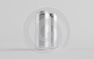 16 oz. / 500ml Aluminium Beer / Soda / Energy Drink Can Mockup - Two Cans.  3D Illustration