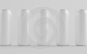 16 oz. / 500ml Aluminium Can Mockup - Multiple Cans. Blank Label.  3D Illustration
