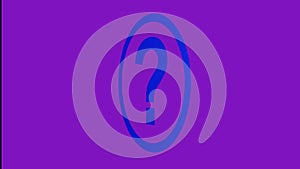 16 seconds of blue metallic question mark on purple background HD video